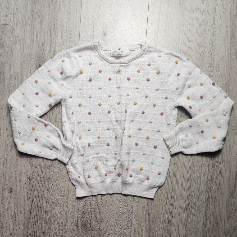 Girls - Beige Textured-Knit Sweater - Size: 6x/7 (6-8Y) - H&M